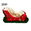 Durable Cat Nest Christmas Sleigh Shaped Pet Bed, Cozy Holiday Dog Sofa Anti?Slip Base Soft Suede House Cushion, Washable Sleeping Bed for