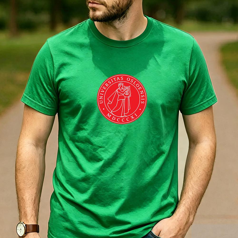 Vintage Retro University of Oslo Logo Cotton Graphic T Shirt Unisex Short Sleeve Alumni Graduate Holiday Birthday Gift Top