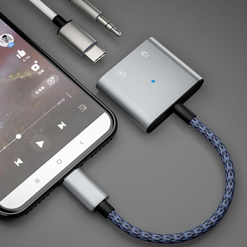 

Адаптер для наушников 2 в 1 для быстрой зарядки, конвертер типа C на 3,5 мм для iPhone 15/Xiaomi/Huawei