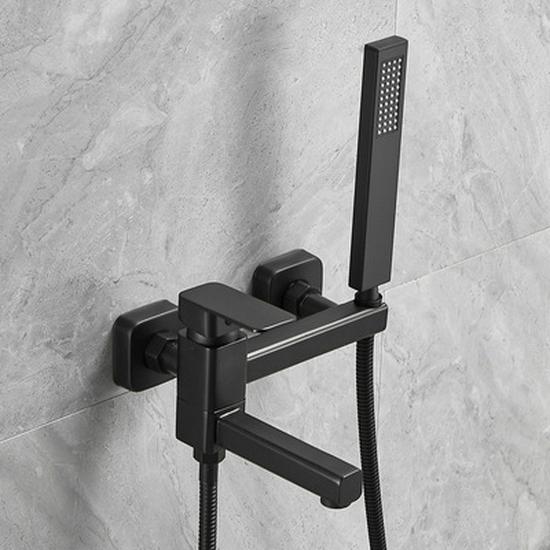 Wall-Mounted Waterfall Bathtub Faucet Set with Shower Head & Hot/Cold Control