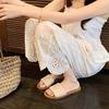 2025 New Spring and Summer Flat Bottom with Embroidered Roman Style Outside Wearing Seaside Vacation Cool Slippers Women