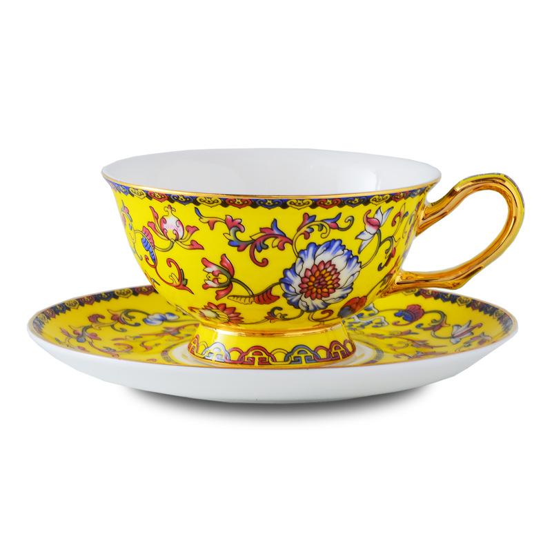 Emalis Keramika Kaulinis Porcelianas Kavos Puodelis Lėkštelė Dovanų Dėžutės Rinkinys