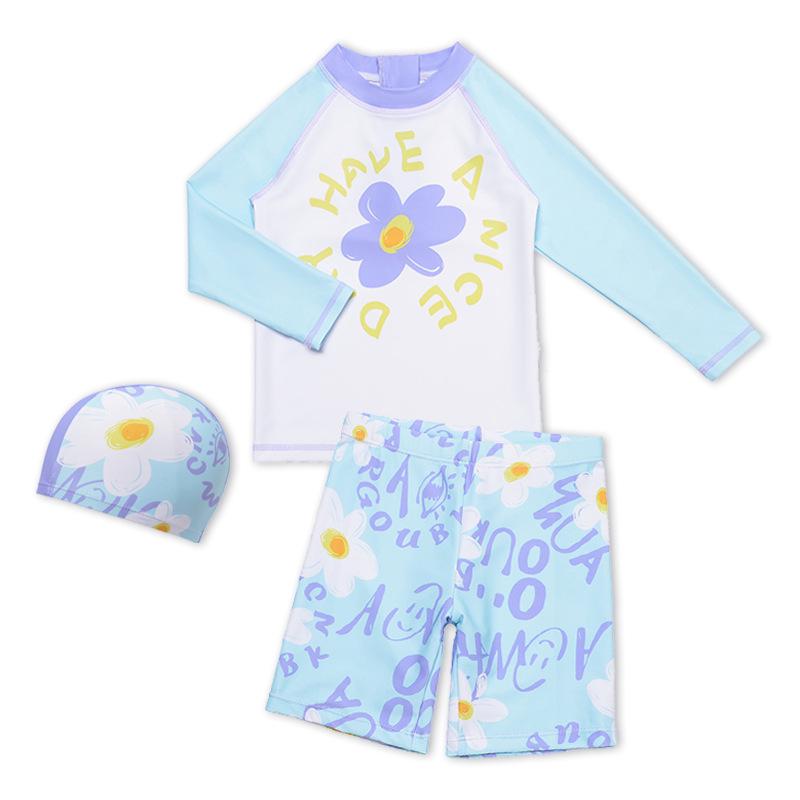 

Комплект женской солнцезащитной одежды для плавания из трех предметов с длинным рукавом 140 (Height 300cm, Weight up to 27kg) светло-синий