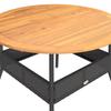 Vidaxl Tavolo da Giardino con Piano in Acacia, Nero, Ø110x71 Cm, Rattan PE