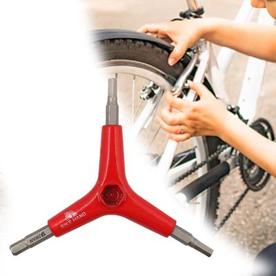 Hexagonal Wrench Tool Bike Repair Y Type Metal Red 3 Way Maintenance for Electric Bicycles