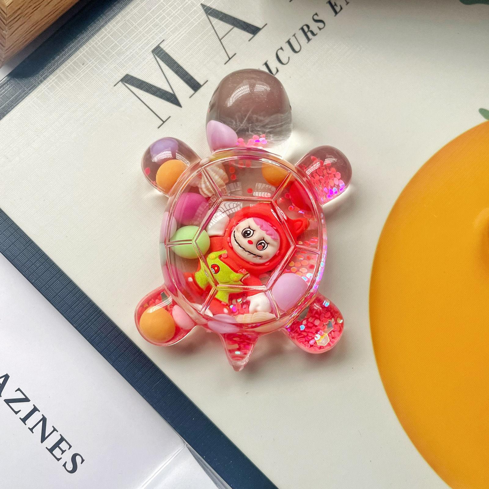 

Labubu Большая Черепаха с Жидким Песком, Флэш-Дисплей, Трехмерный Дисплей с Жидкостью в Виде Черепахи red