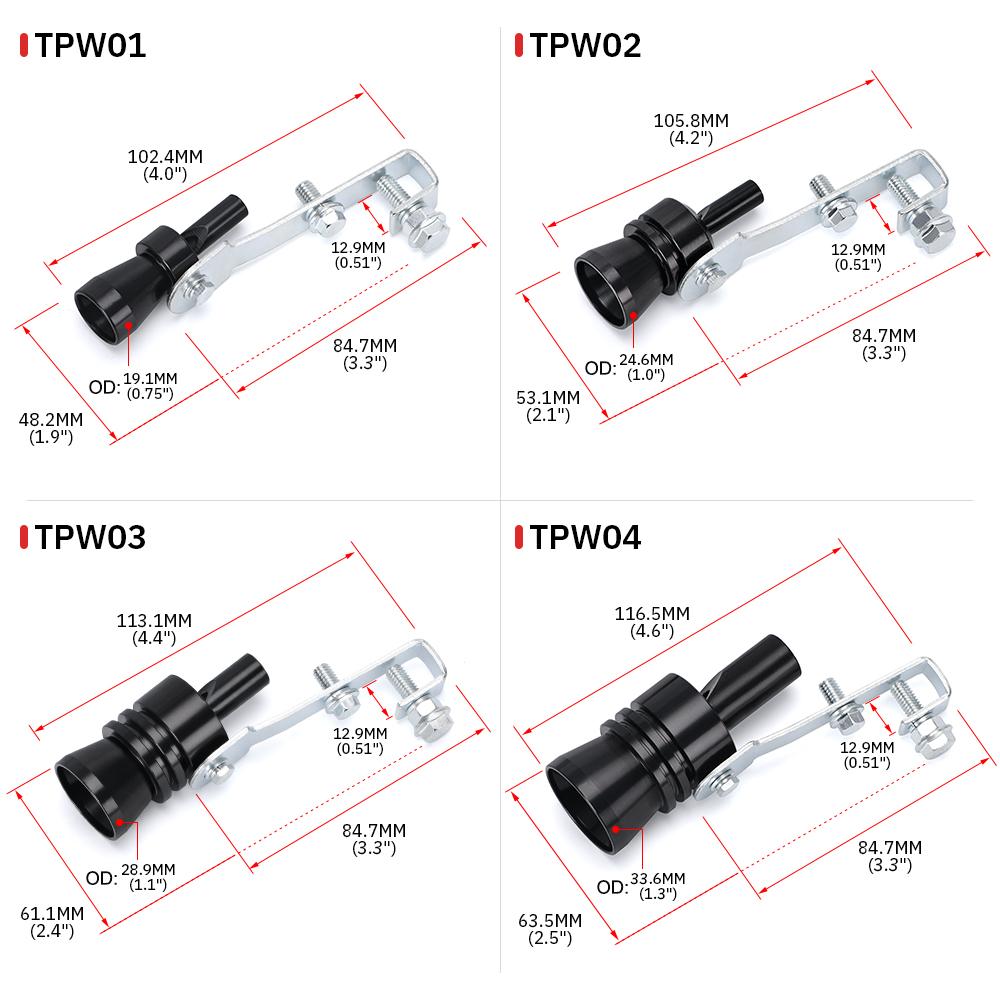 Simulator de sunet universal Fluier de sunet turbo pentru mașină S/M/L/XL Dispozitiv de reparare a vehiculului țeavă de eșapament Fluier de sunet turbo Toba de eșapament turbo