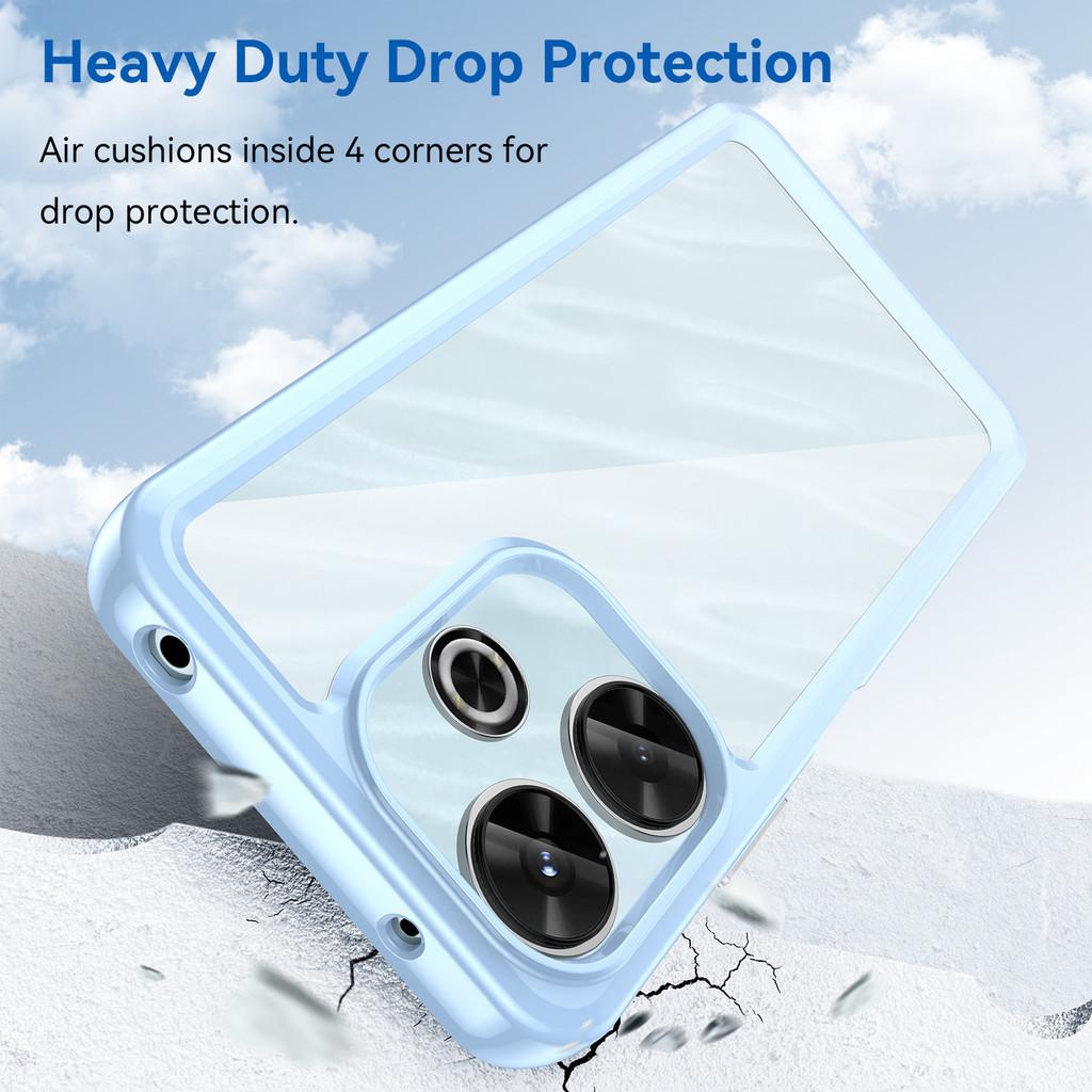 Transparente PMMA-Hülle für Xiaomi Redmi Note 13R 13 Poco M6 Plus 4G Note13R PocoM6 Redmi13 Bunte Weiche Kante Hartschalenabdeckung