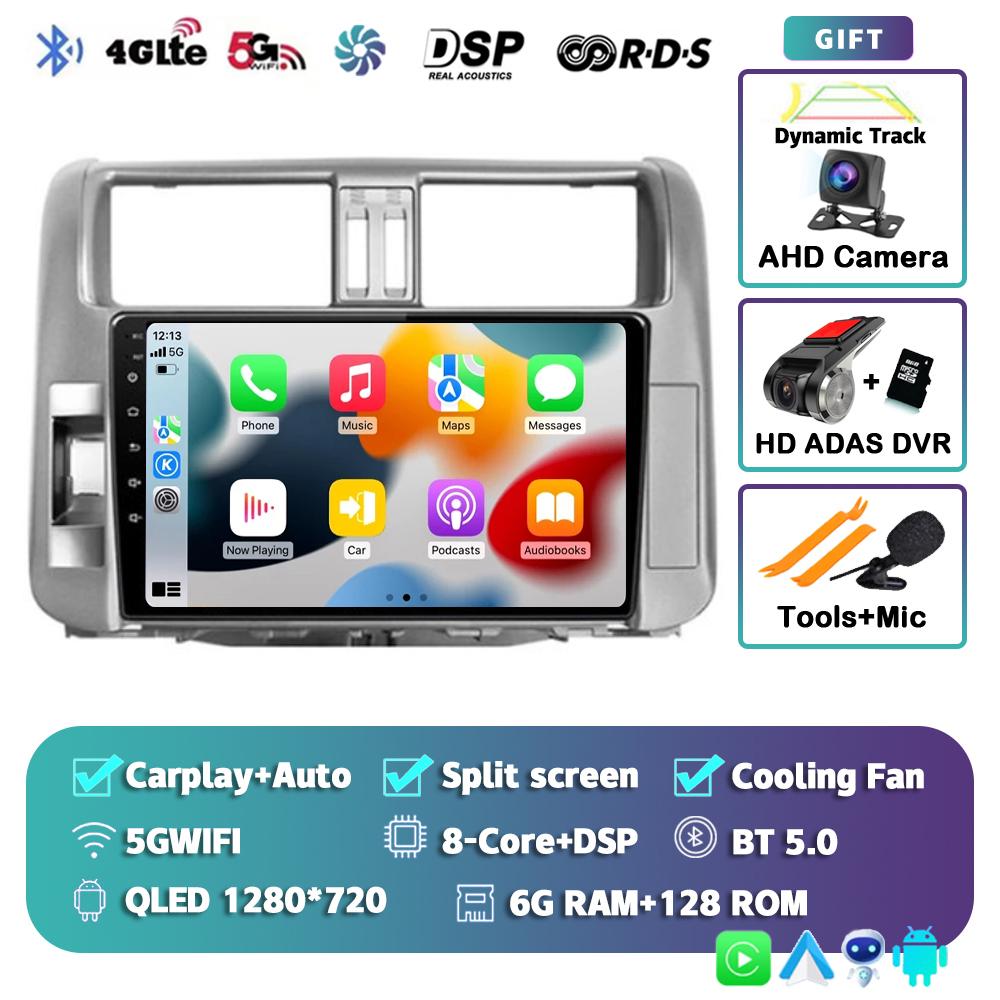 Android 14 Carplay Car Radio For Toyota Land Cruiser Prado 150 2009-2013 Multimedia Video Player Navigation Stereo Head Unit DSP