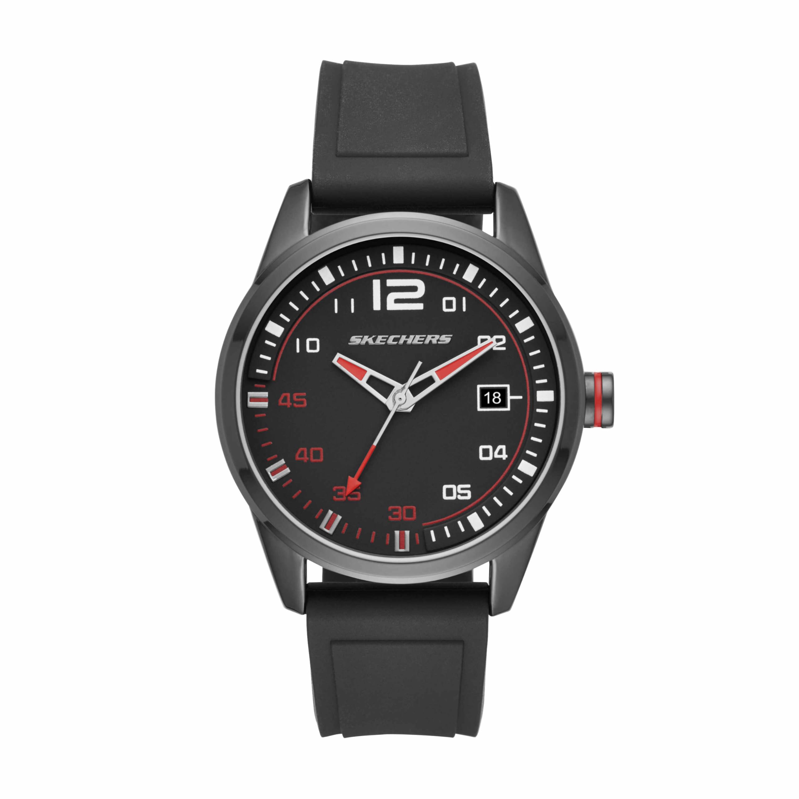 Skechers Analog Silicone Watch SR5076 Men s чёрный