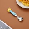 304 Stainless Steel Baby Tableware Set - Includes Spoon, Fork, Anti-Fall Cute Cartoon Chopsticks for Kids