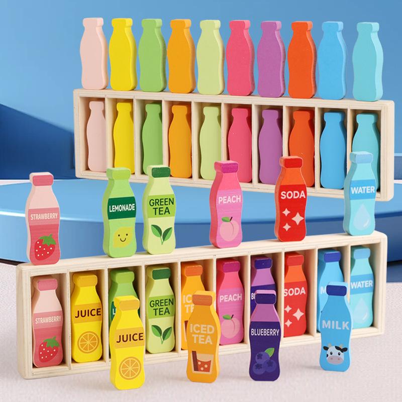 Douyin bottiglia di legno per bevande gioco di abbinamento colori memoria interattivo divertente gioco da tavolo genitore-figlio puzzle giocattolo