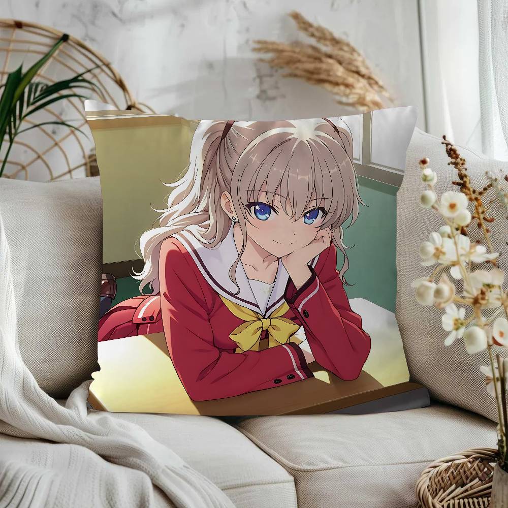 Charlotte Tomori Nao Anime Cushion Cover 30x50 Polyester Sofa Cushions Decorative Throw Pillows Home Decoration Pillowcover