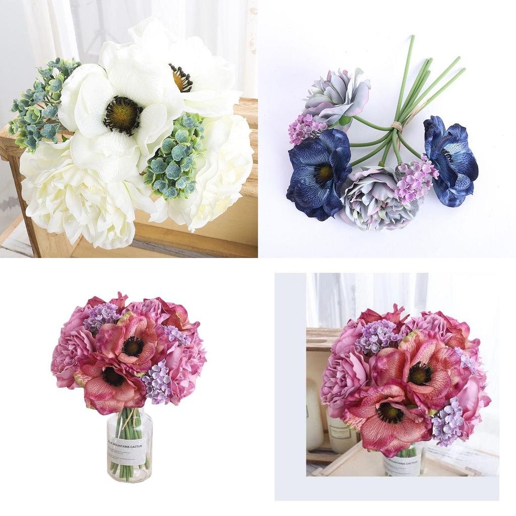 Elegant Bouquet Poppy Peony Gypsophila Simulation Flower Beautifully Crafted For Home Decor And Photography
