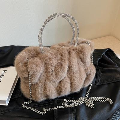 Women's Faux Fur Plush Shoulder Bag New Shoulder Bag Crossbody Bag Luxury Fashion Design Evening Bags