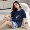 High-Quality Cotton Women Pajamas Summer Short Sleeve Shorts Cartoon Sweet Cute Fashion Sleepwear Student Ladies Nightwear