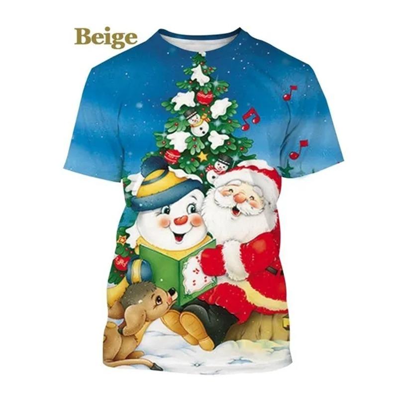 Christmas T Shirt Men Women's Shirts Casual Fashion Short Sleeve T Shirt Oversized Harajuku Tees Tops Kids Clothing Kids Tshirt
