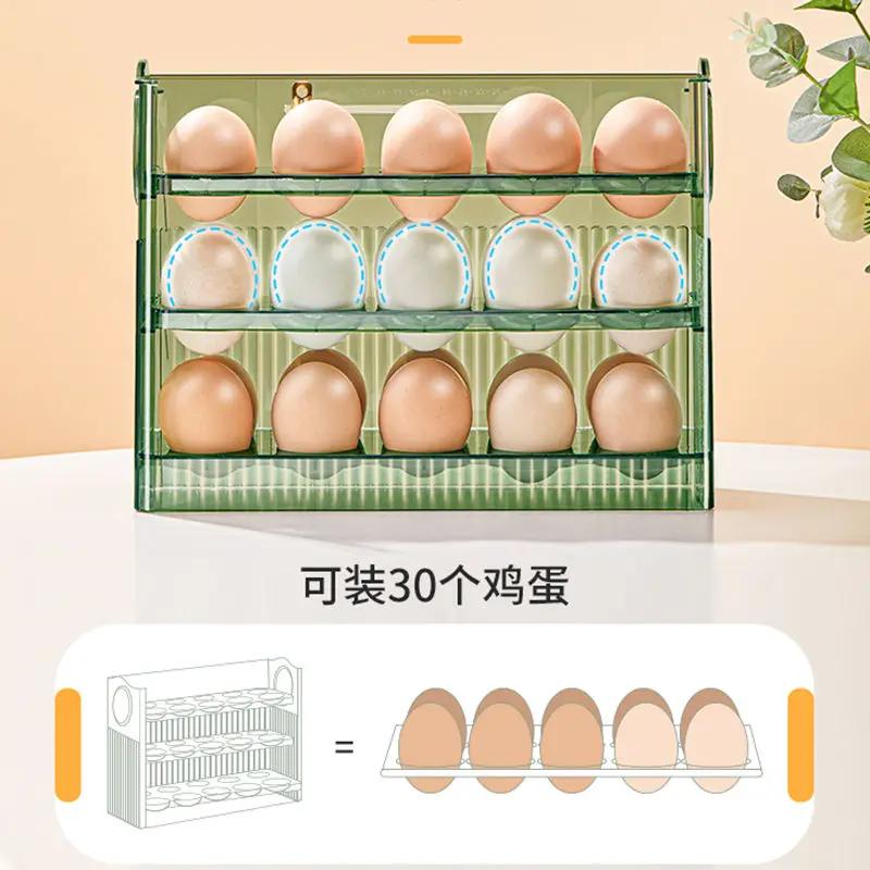 Triple Egg Storage Box Refrigerator Organizer Food Containers Egg Fresh-keeping Case Holder Tray Dispenser Kitchen Storage Boxes