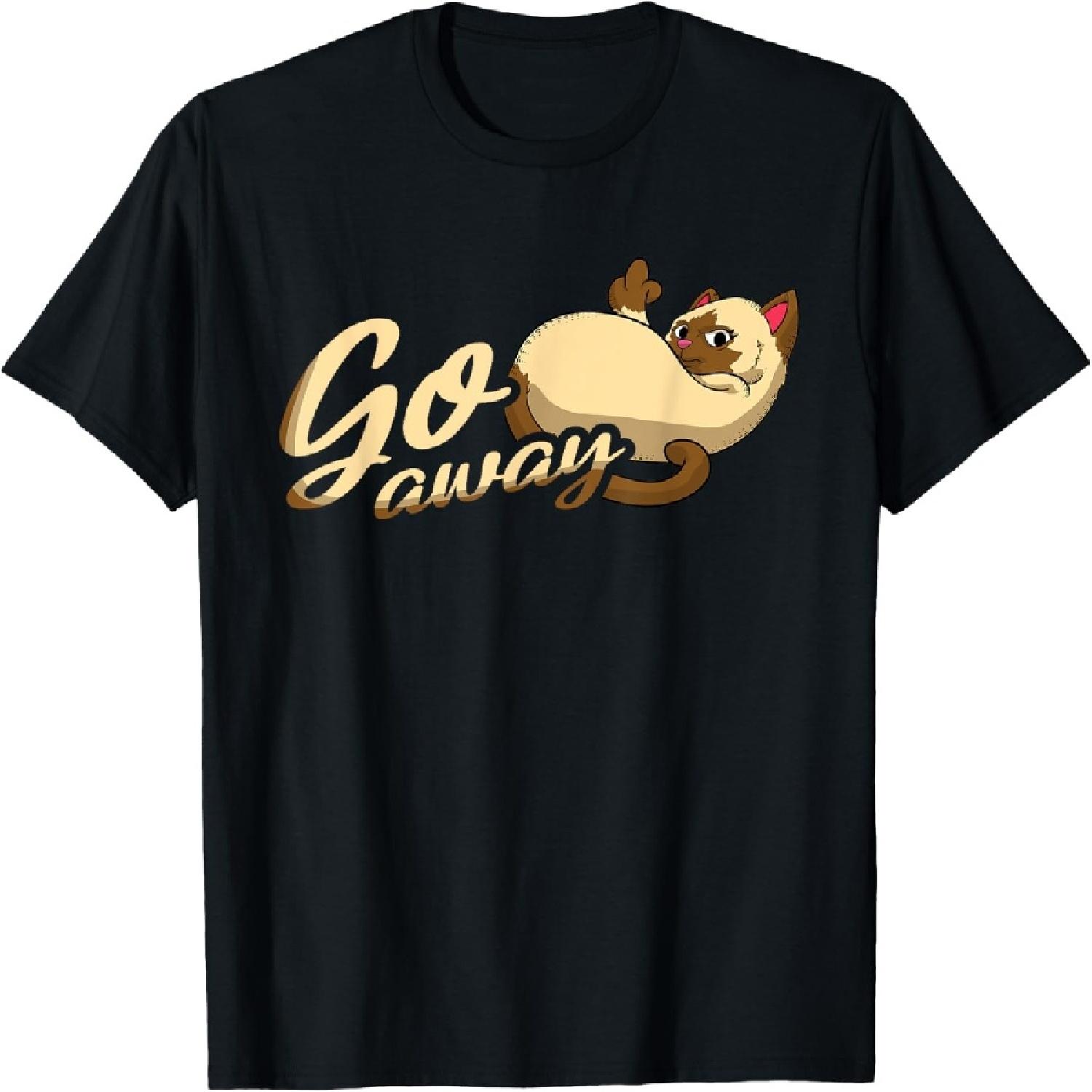 Go Away, Middle Finger Cat T-Shirt XXXXXL разноцветный