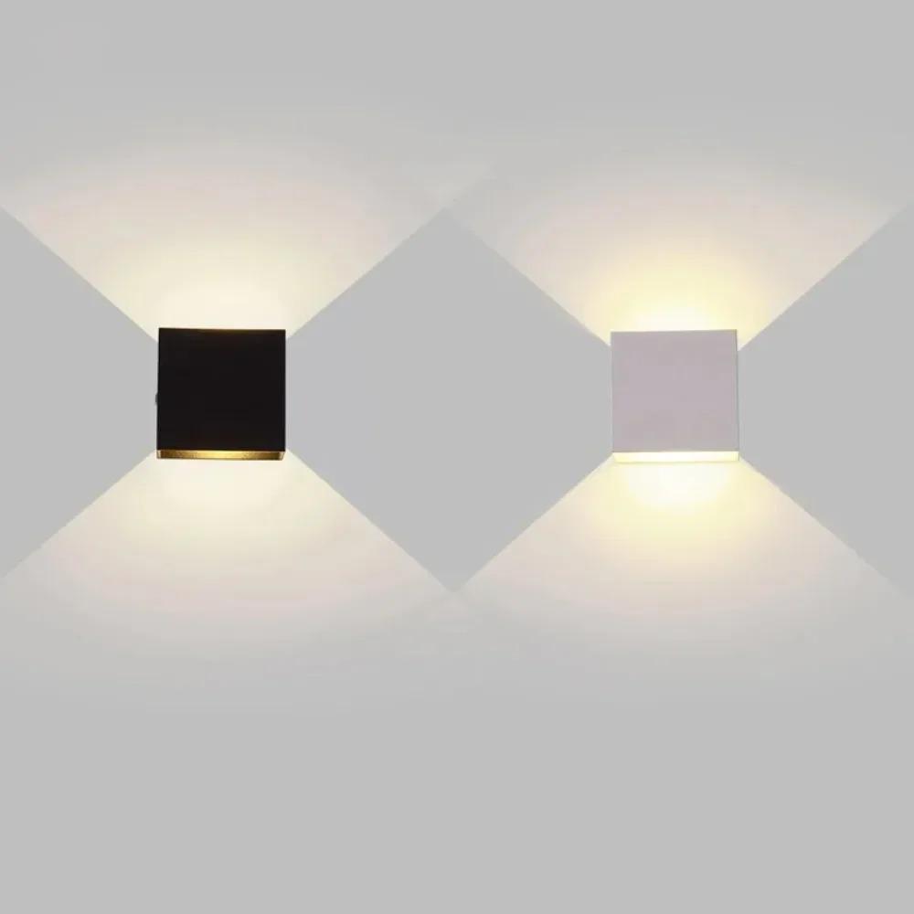 6W LED Creative Wall Light Indoor Aluminum Black/White Long-Life Energy-Saving LED Wall Lamp Suitable for Bedroom Living Room