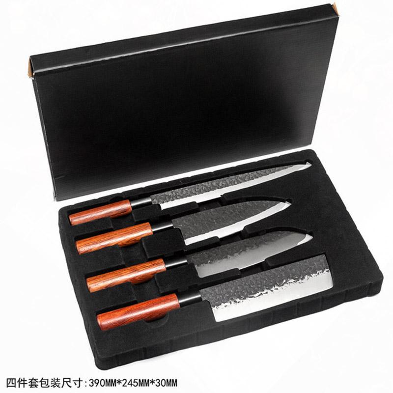 Japanese Knife Set Hand Forged Chef Knife Salmon Sushi Fish Filleting Knife Wood Handle Kitchen Knive Set Carbon Steel Knife Set
