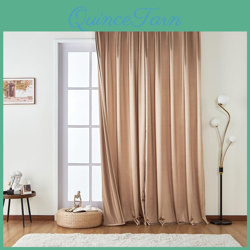 1pc Lozujoju 7080 Blocking Light Minimalist Style Solid Color Light Blocking Soft Curtains For Bedroom Living Room Home Decor