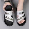 Slippers for Men, Genuine Leather for Summer Leisure Beach Sandals, Korean Version for Men, Personalized External Wear Sandals,