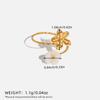 Stainless Steel Rings Combination Ring Flower Shape Elegance Open Rings For Women Jewerlry High-end Sense Banquet Gifts New