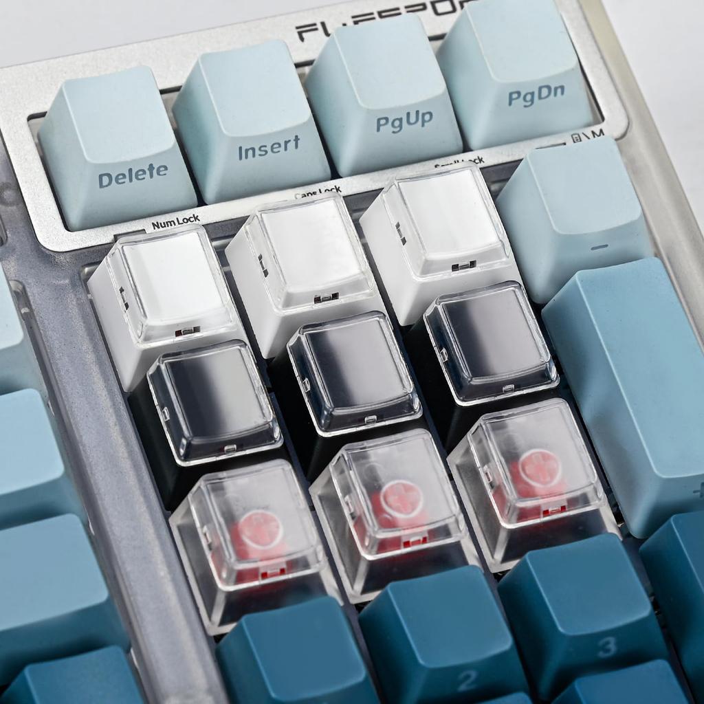 BTXETUEL Instant Custom Double Layer Keycaps with Transparent Cover Caps for DIY Removable Stickers and Paper Cuts Compatible with Cherry MX Switches