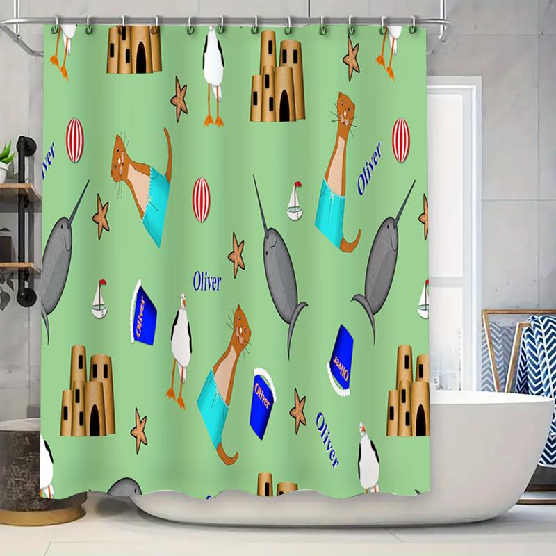 

Creative Kids Bath Curtains Featuring Playful Animal Designs For A Fun Bathroom Decor Waterproof Shower Curtain With Vibrant Col W60H190(CM)-1 Pcs