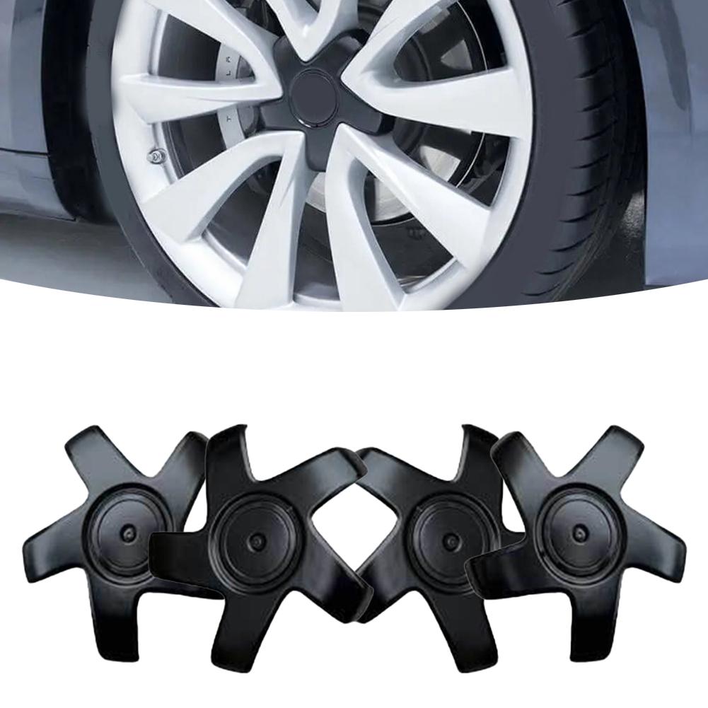 4PCS Black Wheel Hub Cover For Tesla For Model 3 2017 To 2024 Car Maintenance Wheel Hub Cap 1044234-00-A Car Accessories
