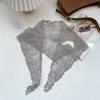 Versatile Elegant Silk Scarf Retro Solid Color Triangular Scarf Flower Embroidered Breathable Lace Scarf for Women