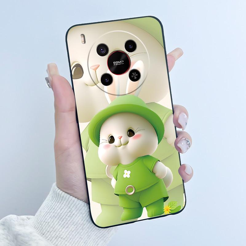 Case For ZTE Blade V70 Max / Nubia V70 Max Phone Case Black Soft Silicone Shockproof Cover Luxury Cute Love Rabbit Funny Casing