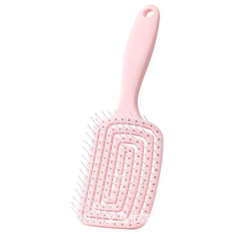 Hoher, ausgehöhlter, flauschiger Massagekamm mit Totenkopf-Oberteil, tragbarer, großer, gebogener, rippenförmiger Kamm