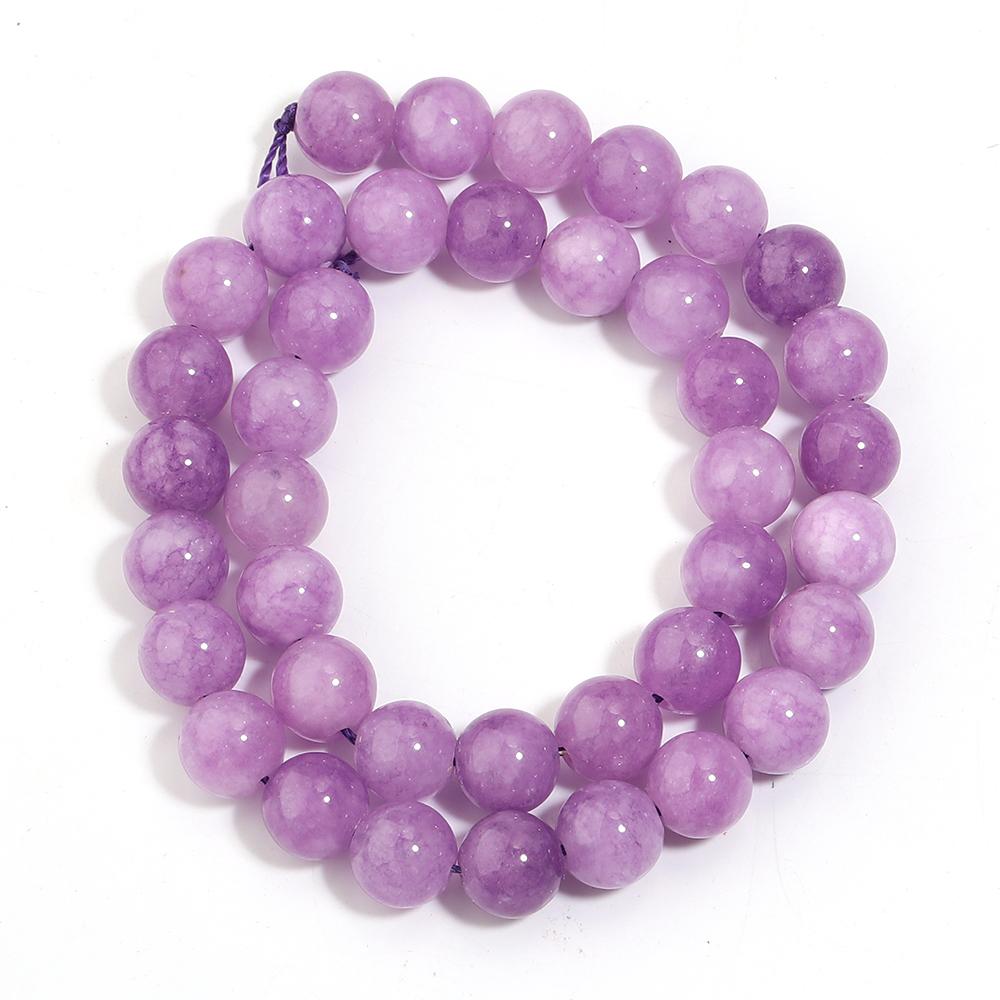 6 8 10mm Natural Stone Chalcedony Beads Light Purple Round Loose Spacer Beads For Jewelry Making DIY Necklace Bracelets Findings