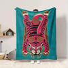 1Pc Tiger Abstract Artwork Blanket Soft And Comfortable Casual Warm Camping Travel Christmas Halloween Xmas Gift M9286
