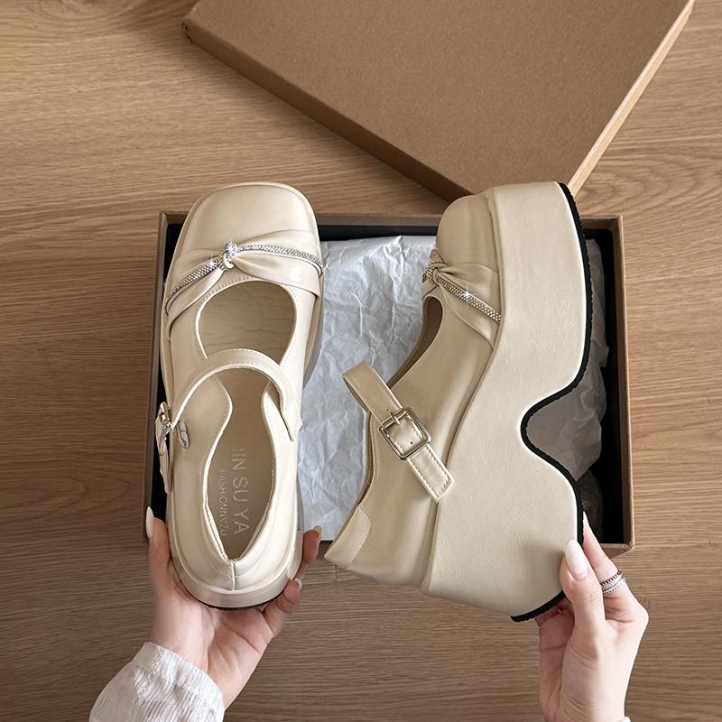 Fashion Bow High Heels Women Platform Loafers Shoes Designer Classical Elegant Shoes 2025 New Autumn Women Pumps Dress Zapatillas Mujer