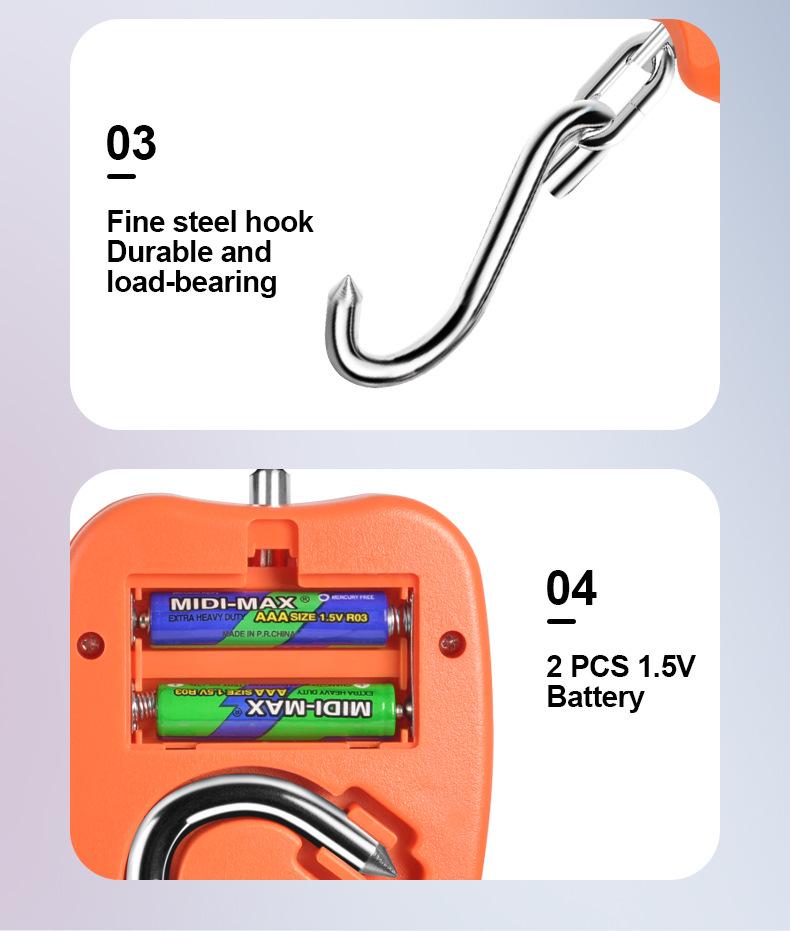 Handheld 200kg Portable Electronic Crane Hook Luggage Scale