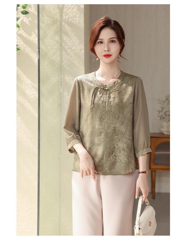 Elegant Chiffon Shirt for Women - Stylish Spring/Summer Gauze Sleeve Top for Middle-Aged and Elderly Women 2026.