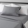 Lightweight Super Soft Easy Care Wrinkle-Free Breathable Brushed Microfiber 3-Piece Bed Sheet Set with 14-Inch Deep Pockets, Twin, Dark Gray, Solid