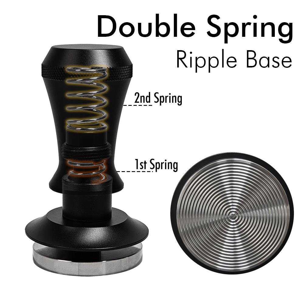 

Двойная пружина для трамбовки кофе WDT, набор ковриков для трамбовки, 30 фунтов, постоянное давление, эспрессо, трамбовка 51 53 54 58 мм 51mm