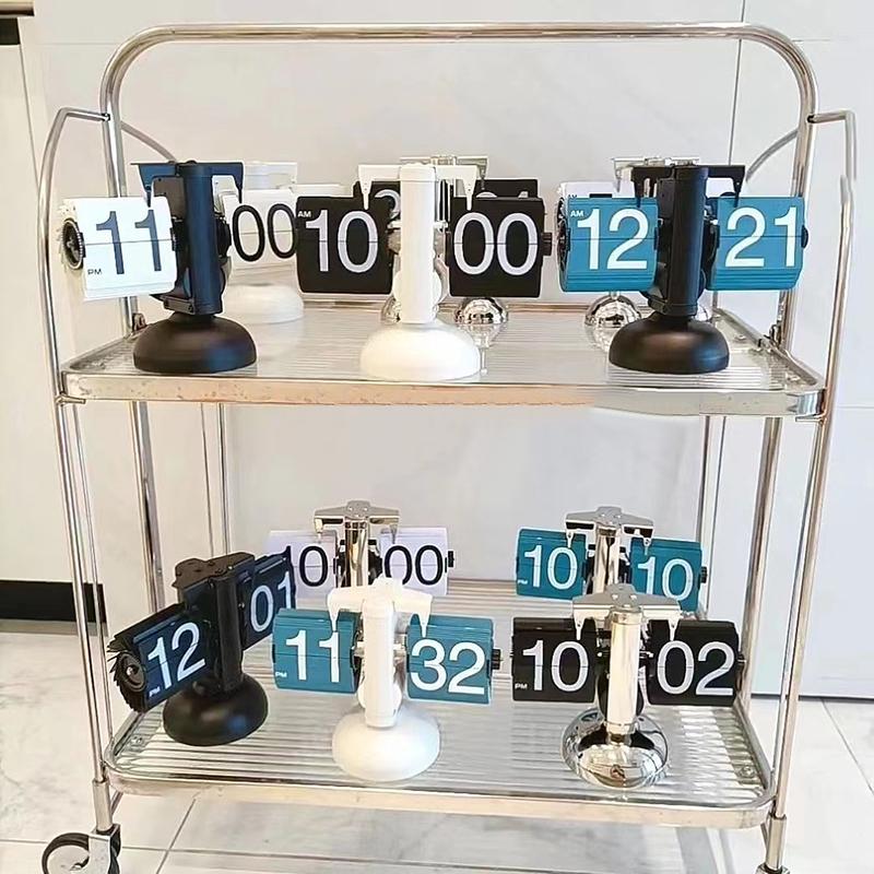 European Style Living Room Desktop Clock Crafts A Flipping Clock With Page Turning Automatically For Modern Home Decoration