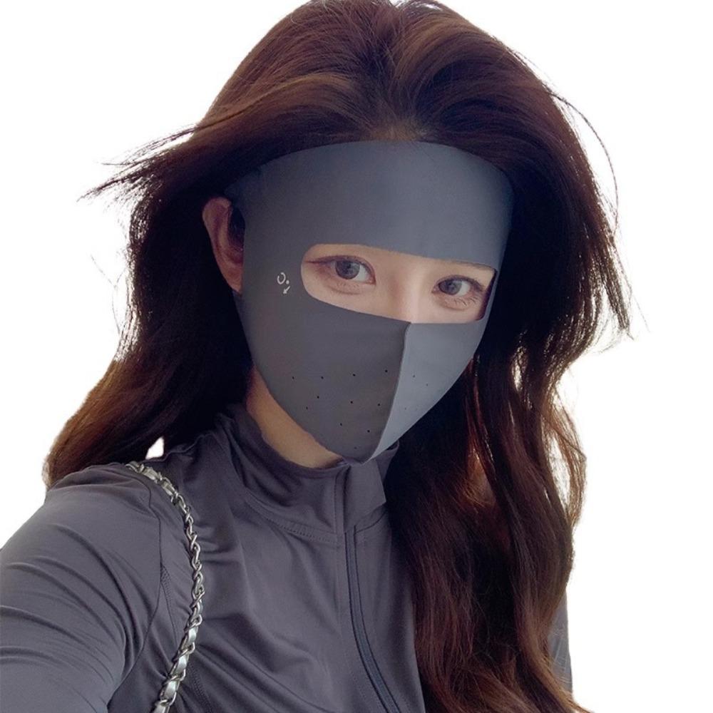 Traceless Ice Silk Sunscreen Mask Eye Corner Protection Driving Face Cover Face Gini Mask  Cycling