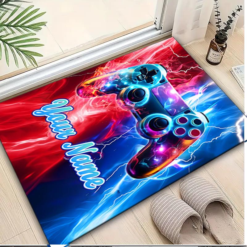 1PC Custom Name Energetic Thrill Theme Floor Mat Ideal for Living Room, Game Rooms, Office, Bedroom, Office Floor Mat , Floor Mats for Home