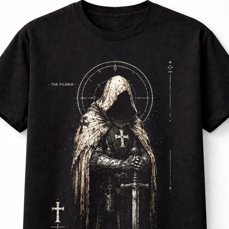 Templar Pilgrim Knight Medieval Gothic Crusader Sword Unisex TShirt S