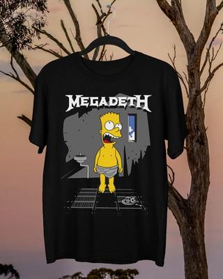 Funny Simpson Megadeth Band Cotton Unisex Black SHirt Full Size DVA21
