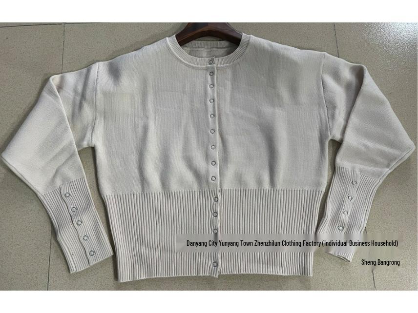 High-Waisted Women's Knitted Cardigan with Round Neck and Single-Breasted Design - European and American Style Niche Innerwear Top