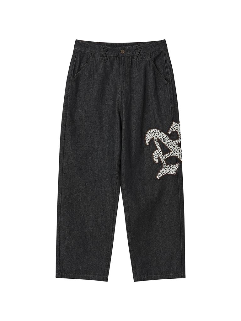 NYXX Letter N Denim Pants Indigo