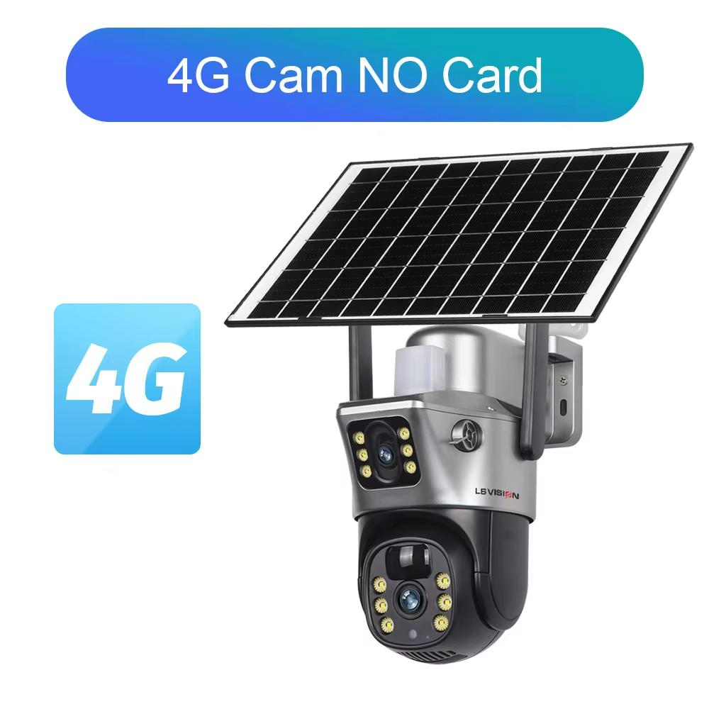 LS VISION 4K 8MP Dual Screen Solar Camera Outdoor Wireless 4G/WiFi PTZ Dual Lens Security Protection Auto Tracking CCTV Cameras