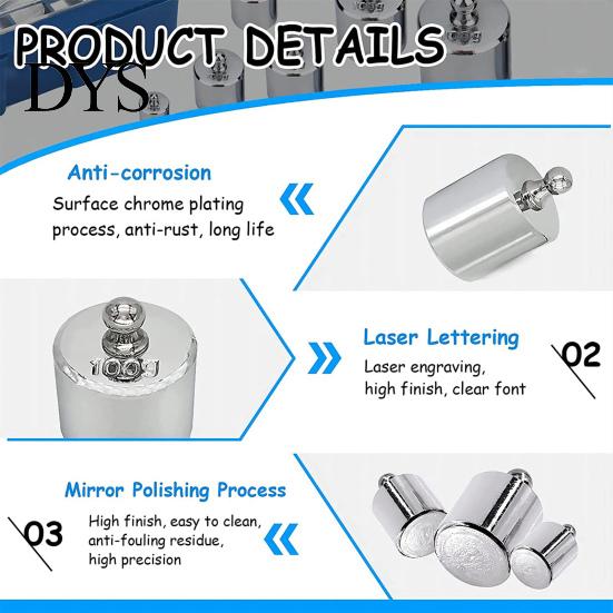 Scale Weight 17Pcs/Set Calibration Good Hardness High Accuracy Abrasion-resistant Anti-oxidant 10mg-100g Lab Balance Supply Student